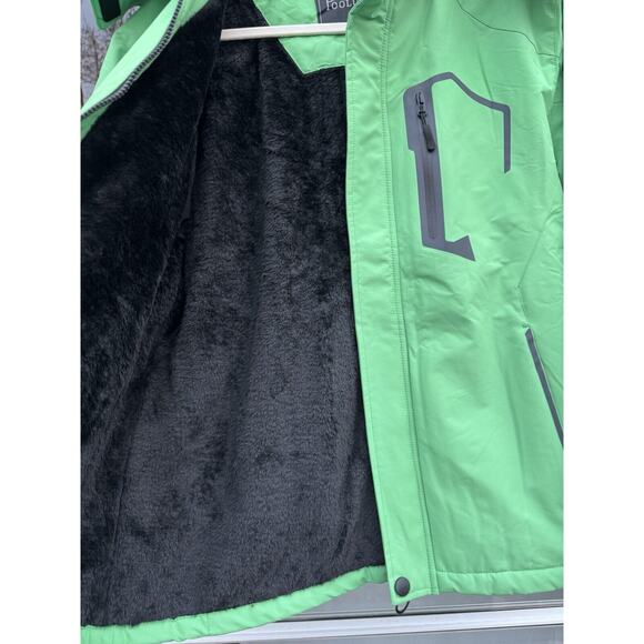 Pooluly jacket Ski Snowboard Winter Waterproof Green Hooded coat women’s Large - Picture 4 of 6